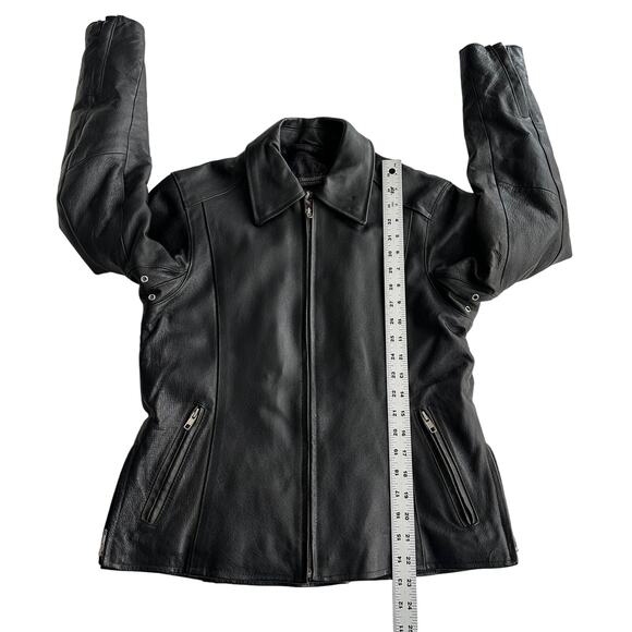 Montana Removable Thinsulate Lining‎ Riding Leather Black Jacket women M - Picture 13 of 15